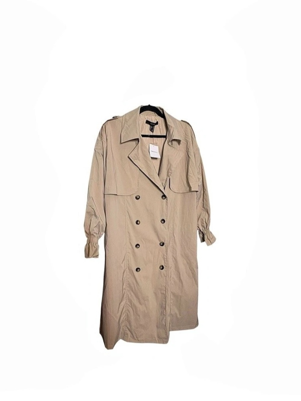 Forever 21 Khaki Trench Coat NWT sz M “missing belt”